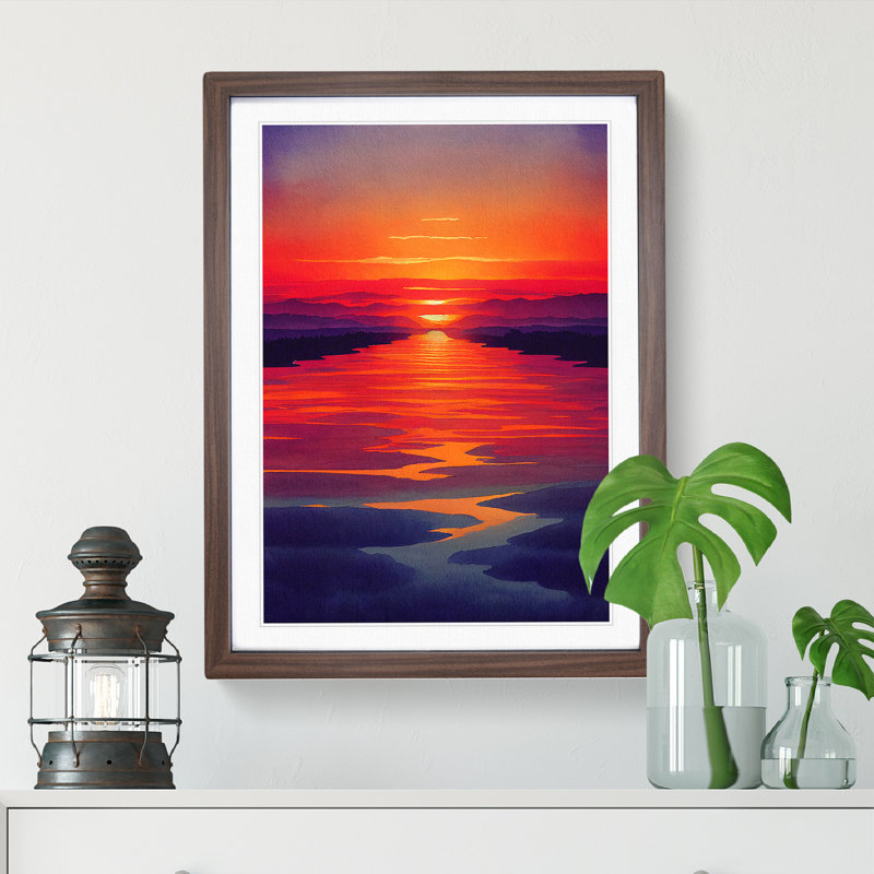 Sunset - Framed Print, Oak Framed, 64cm W x 46cm W x 2cm D