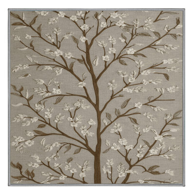 Machine Washable Botanical Gray Area Rug