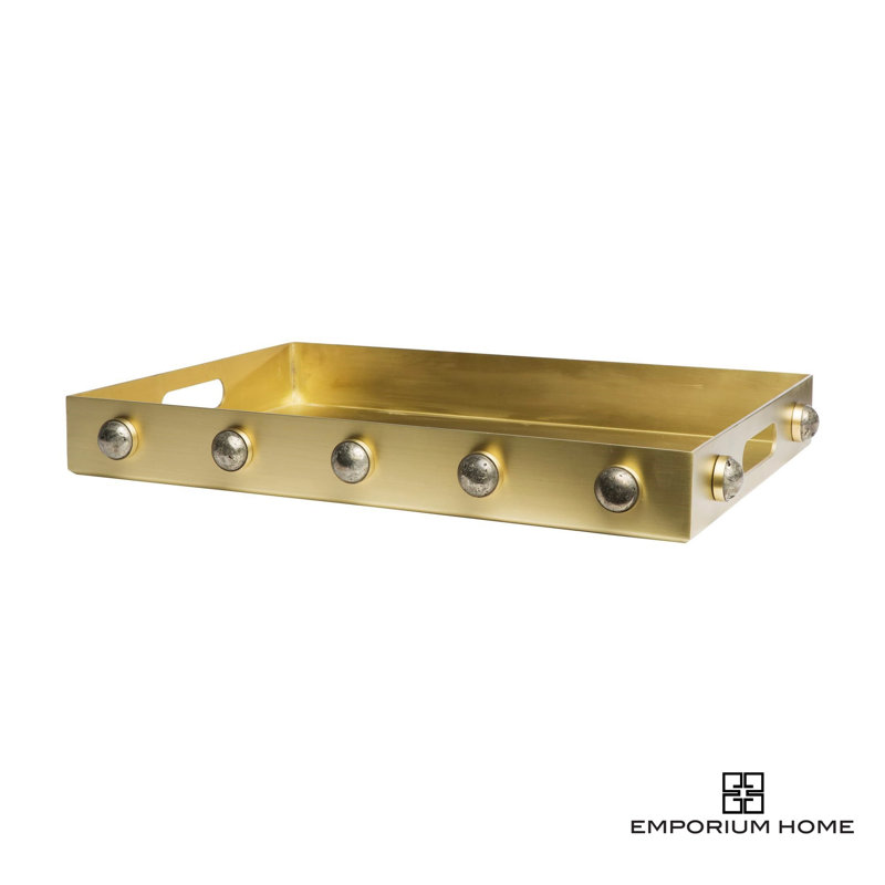 Emporium Home Stainless Steel Decorative Tray, Black