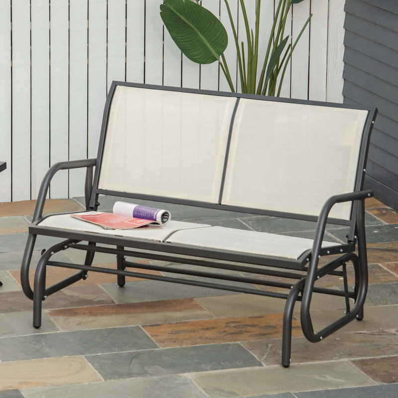Banc oscillant extérieur 2 personnes avec toile respirante Outsunny, Beige