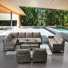 Ingvald Wicker 11 - Person Patio Conversation Set with Cushions