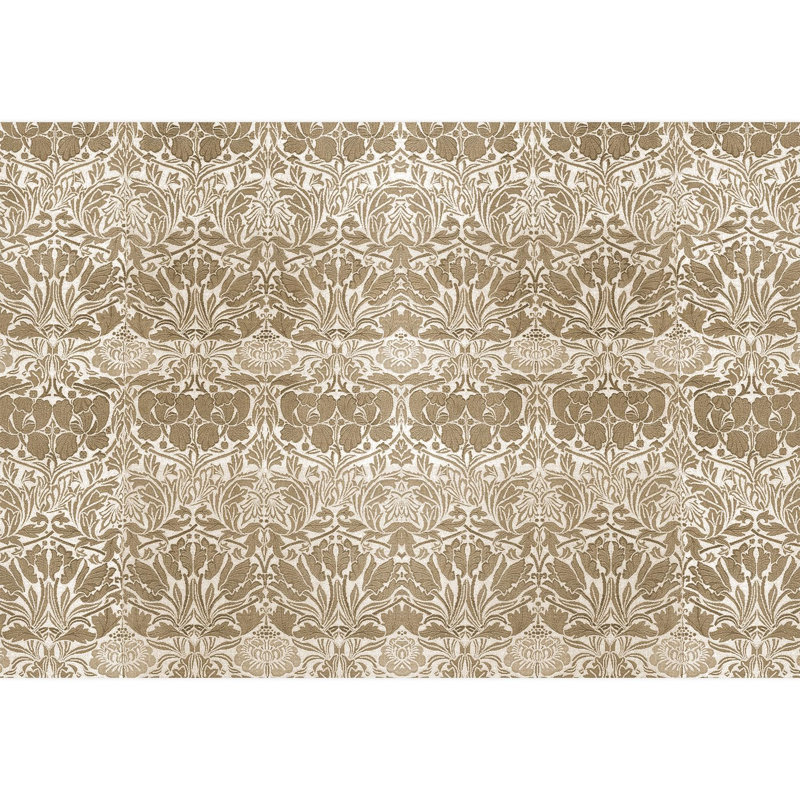 Élégant motif floral brun complexe, L 100 po x l 144 po