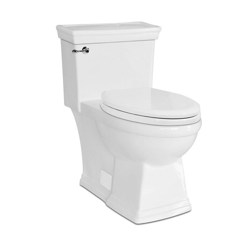 Strada One-Piece High  Efficiency Compact Elongated Toilet, EPA WaterSense Certified, Seat Included and  Polished Chrome Flush Lever