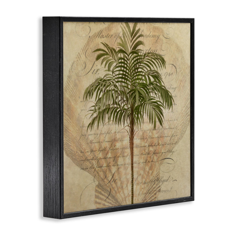 Giclée encadrée de palmiers tropicaux, design par Steve Hunziker, Giclée encadrée noir minuit, H 12 po x l 12 po