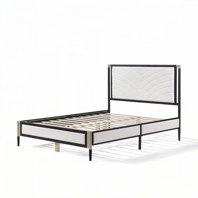Lit plateforme tapissier Boucle, Grand