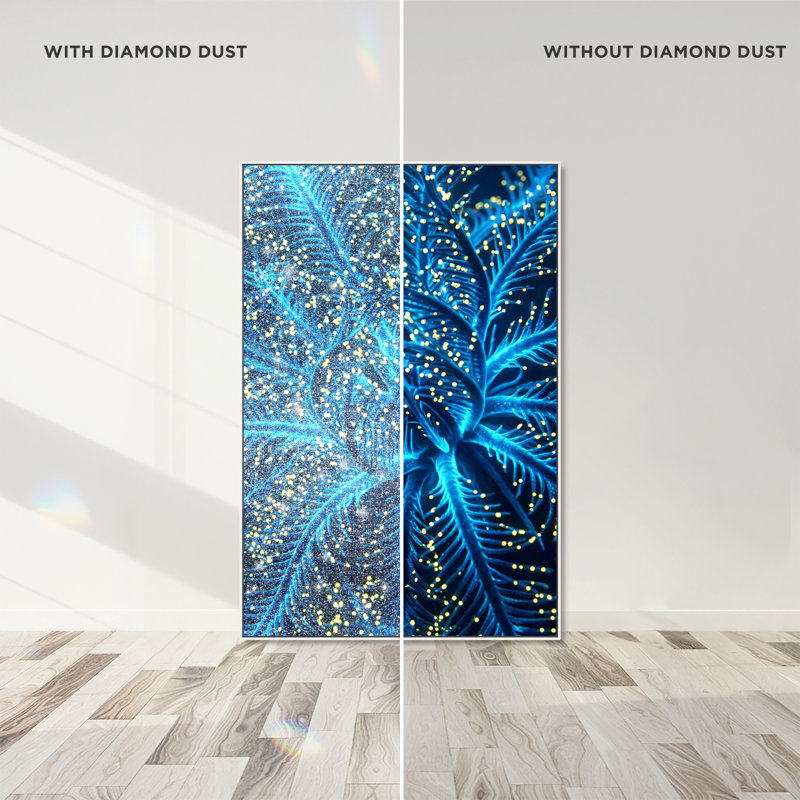 Neon Bloom Print by Oliver Gal, 55"H x 37"W, White Floater Frame