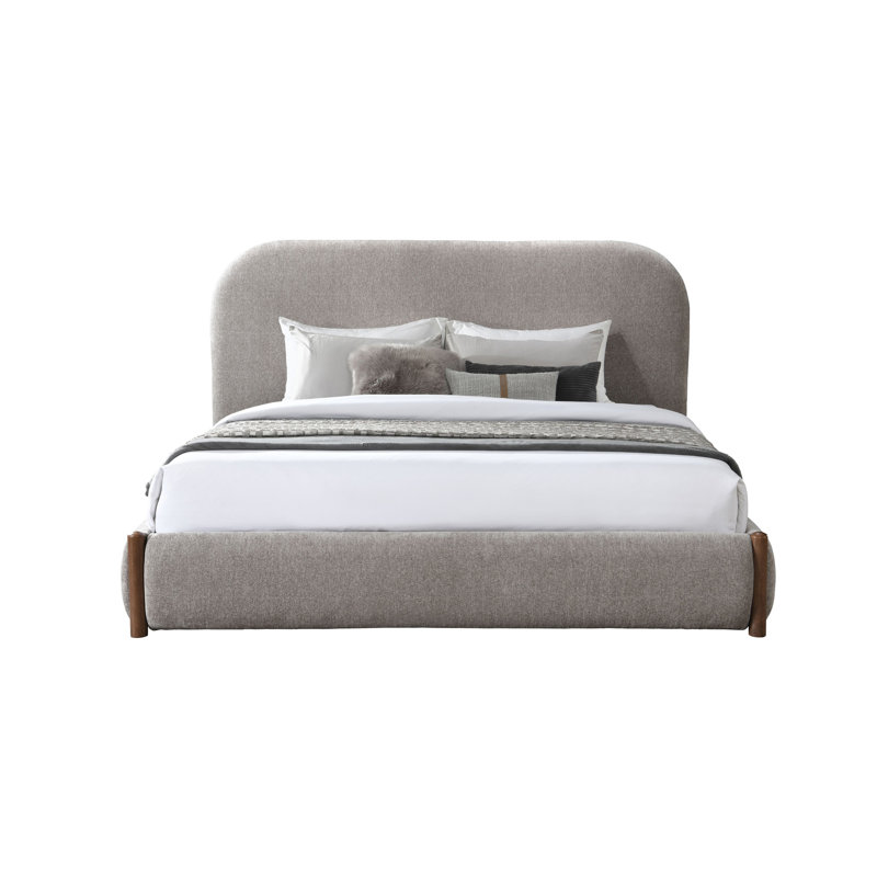 Lit en tissu gris Orane avec rangement