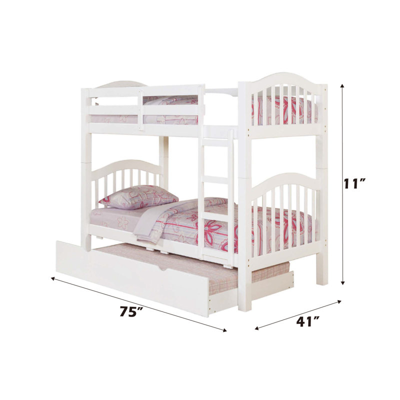 Lit gigogne simple Heartland au fini blanc (lit gigogne seulement)