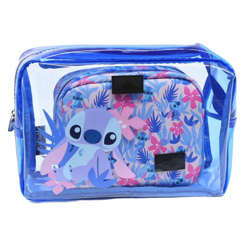 Ensemble d'embrayage à pochette pour accessoires de maquillage Disney, Bleu