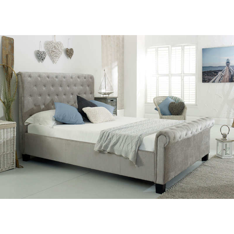 Eric Upholstered Ottoman Storage Bed, Silver, Super King (6')