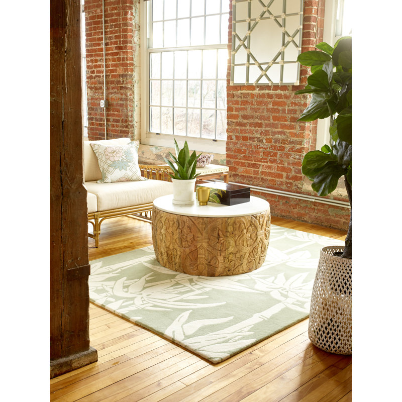 Wool Floral Area Rug, Rectangle 6'7" x 9'2"