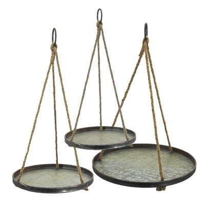 Ensemble de 3 plateaux suspendus en métal