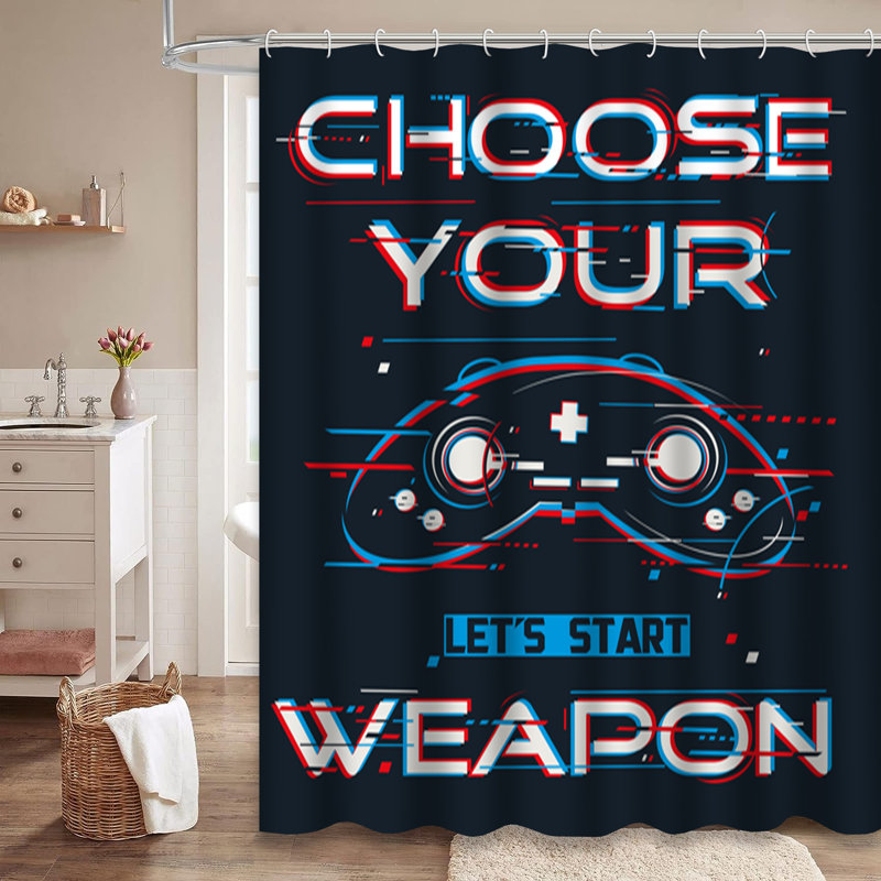 Rideau de douche avec 12 crochets, L 72 po x l 84 po