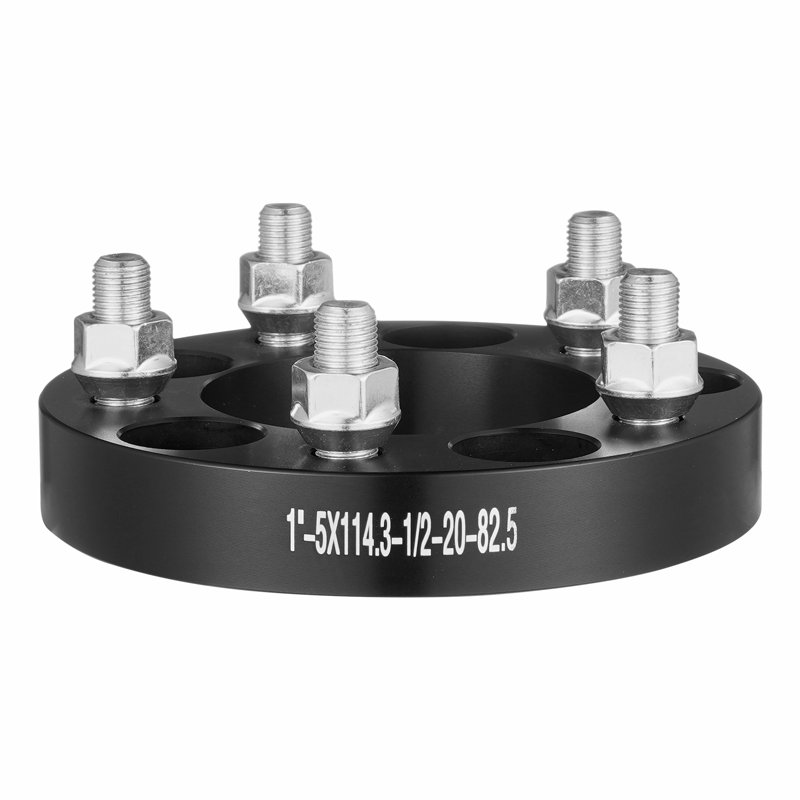Wheel Spacers, 1" 5"x4.5" Wheel Adapters, 5 Lug Forged Spacer, 82.5 mm Bore Hubcentric 1/2"-20 Studs Spacers, Fit for 1984-2013 Jeep and Ford, 4 PCS Black