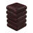 Zyra 18" Modern Acacia Wood Side End Table with Sculptural Stacked Design in Dark Cherry Brown-1374732507