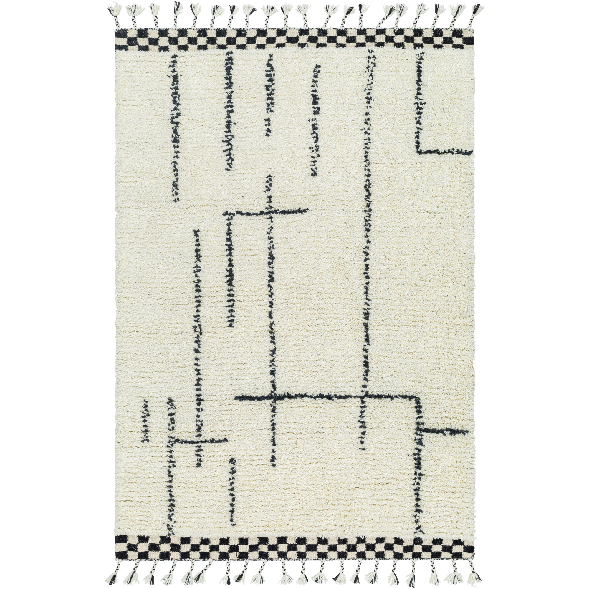 Keon Handmade Wool Cream Rug, Rectangle 8' x 10'