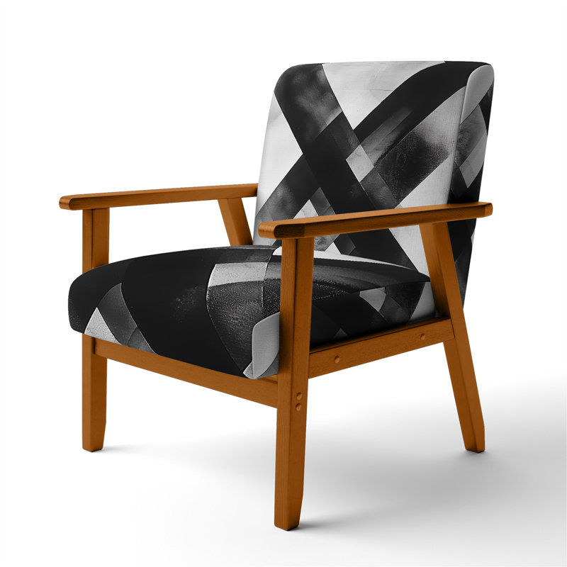 Chaise rembourrée Abstract Shapes, Brown Square Arms