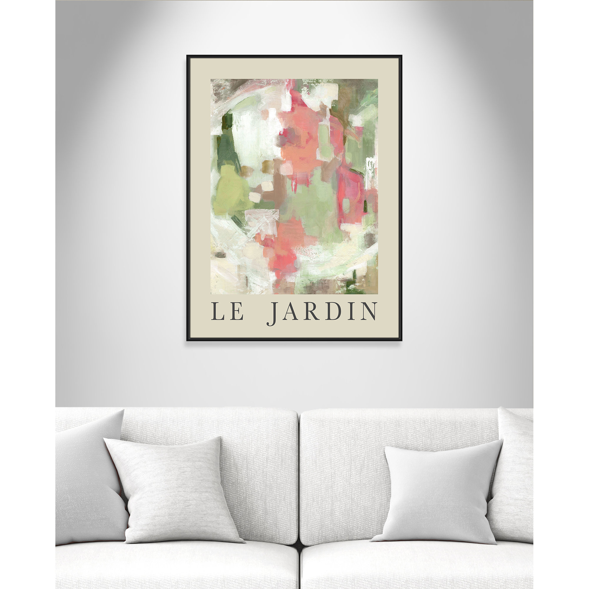 Botanical Poster Collection " Le Jardin " by Carol Robinson, 49.5" H x 37.5" W x 2" D, No, Black Floater Frame