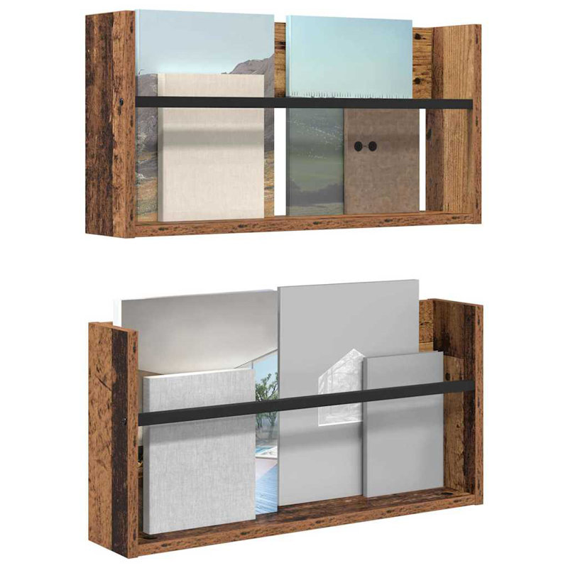 Wood Magazine Rack, Dark Brown