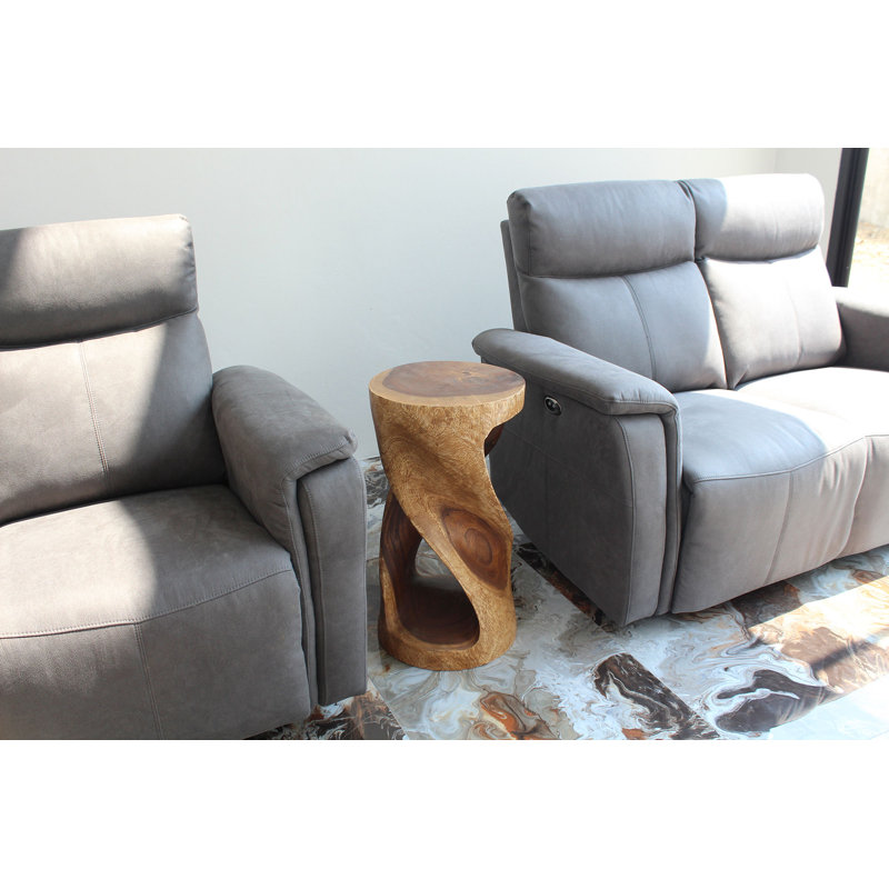 Table de bout cylindrique en bois massif, H 26 po x l 14 po x P 14 po