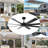 72 Inch Ceiling Fans No Light With Remote Control, 8 Reversible Blade, Quiet Dc Motor, Timer Function, 6-speed, Industrial Ceiling Fan For Bedroom Home Kitchen (black)