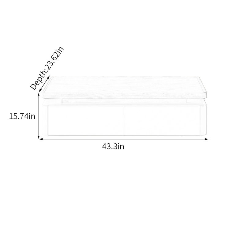 Emalea, H 15,74 po x L 43,3 po x l 23,62 po, Blanc