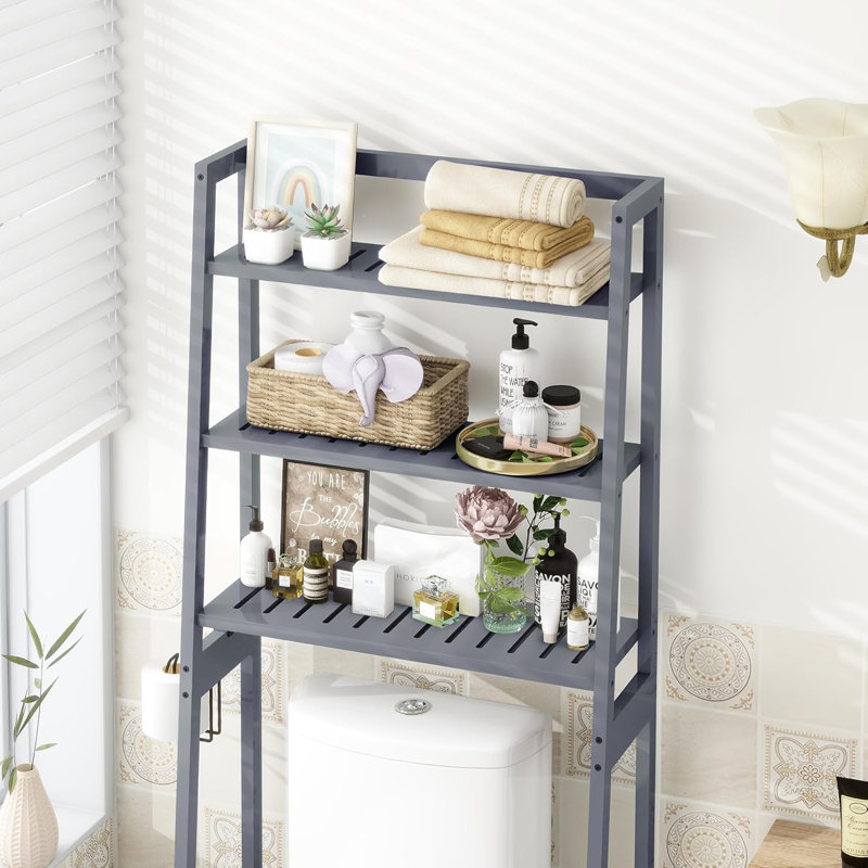 Bamboo Over The Toilet Storage Cabinet, Dark Brown