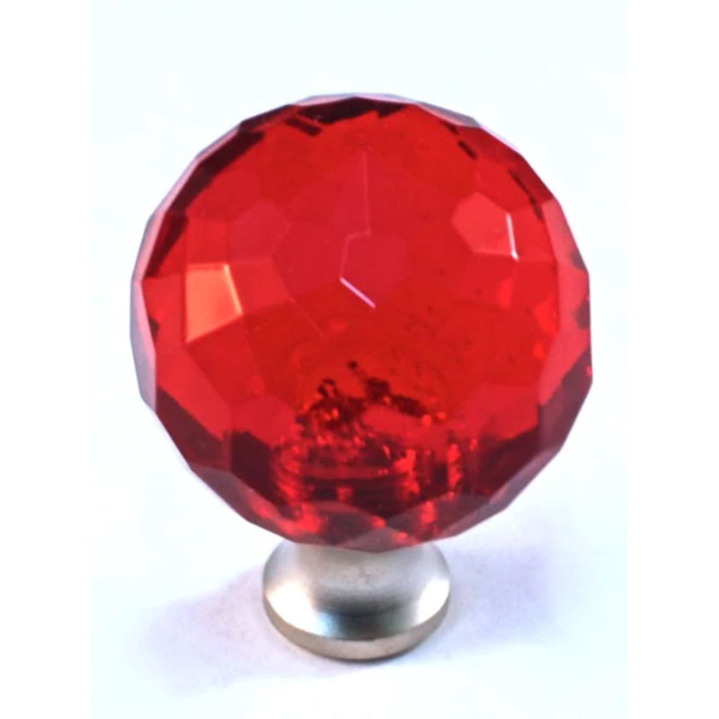 Poignée ronde de 1 3/16 po de diamètre, Rouge, Laiton poli