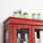 Cherry Finish Display Cabinet With Illuminated Shelves, Adjustable, Movable Partition For Pantry Intricate Function -