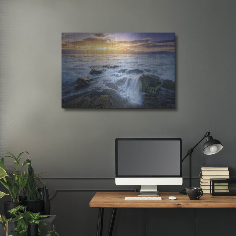 Mur en métal «Cascading Sunrise» par Rick Berk, H 24 po x l 36 po