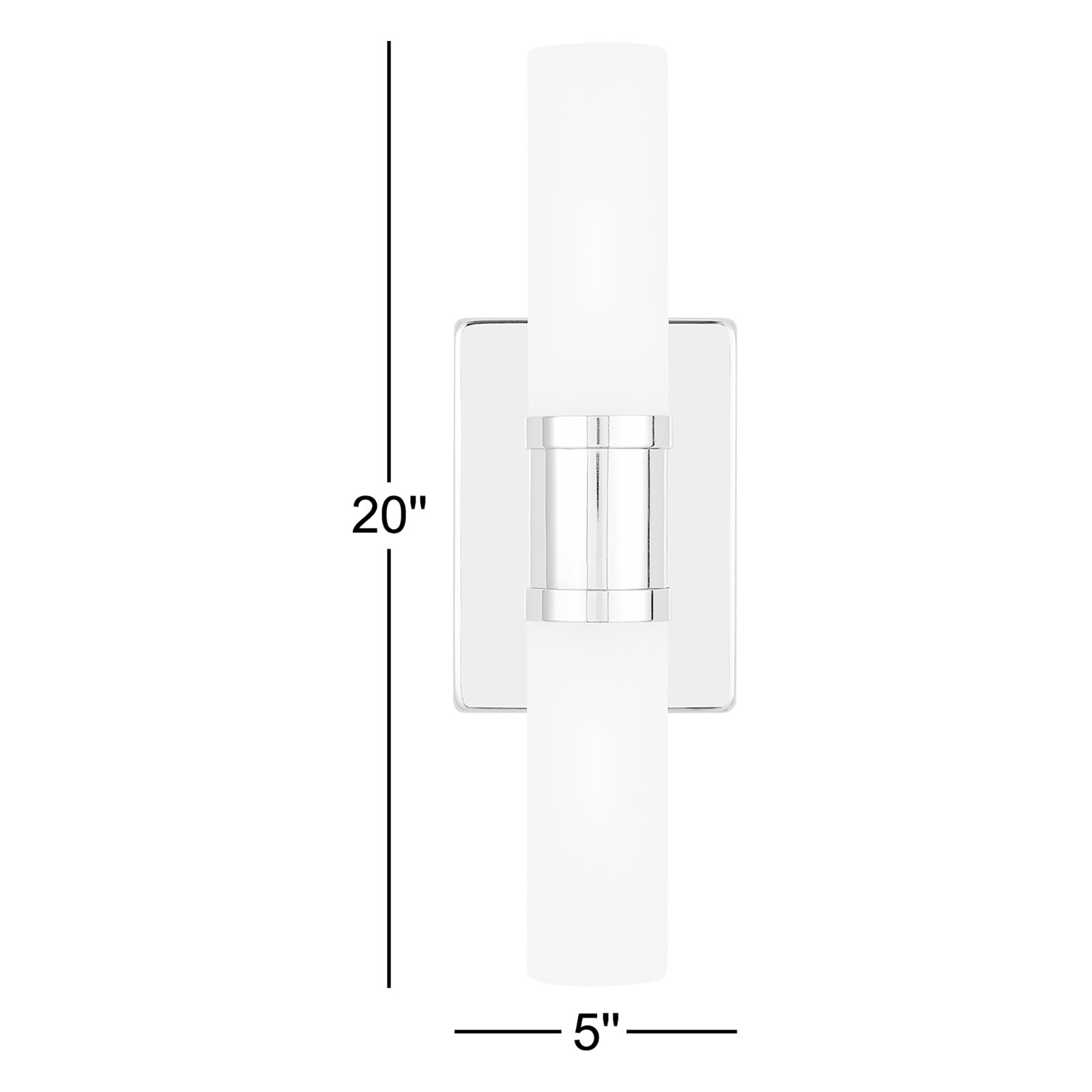 Evelien 2-Light Dimmable Metal Vanity Light, Brushed Nickel, 60 W, 20" H x 5" W x 3.63" D