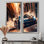«Futuristic Black Bugatti Sports Car Racing - Cars Race Car», impressions sur toile, art mural bleu 2 pièces