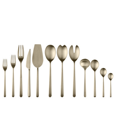 Linea Flatware Set - 67 Pieces - Ice Champagne