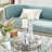 Glass Handmade Bubble Pillar Decorative Gray Candle Holder Set