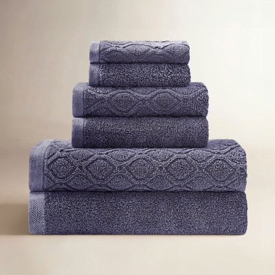 Guiness 6-Piece Jacquard Cotton Bath Towel Set