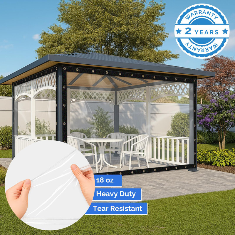 Auvent de remplacement transparent recouvert de vinyle imperméable et résistant aux rayons UV