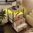 Nightstand With Charging Station, LED Light, Fabric Drawers, And Storage Shelf - Greige