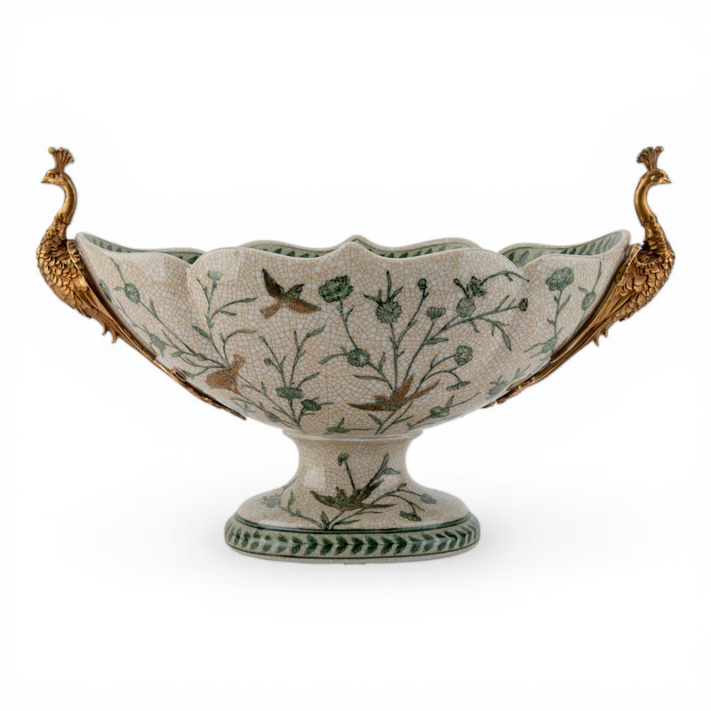 Green Bird Peacock Handle Basin
