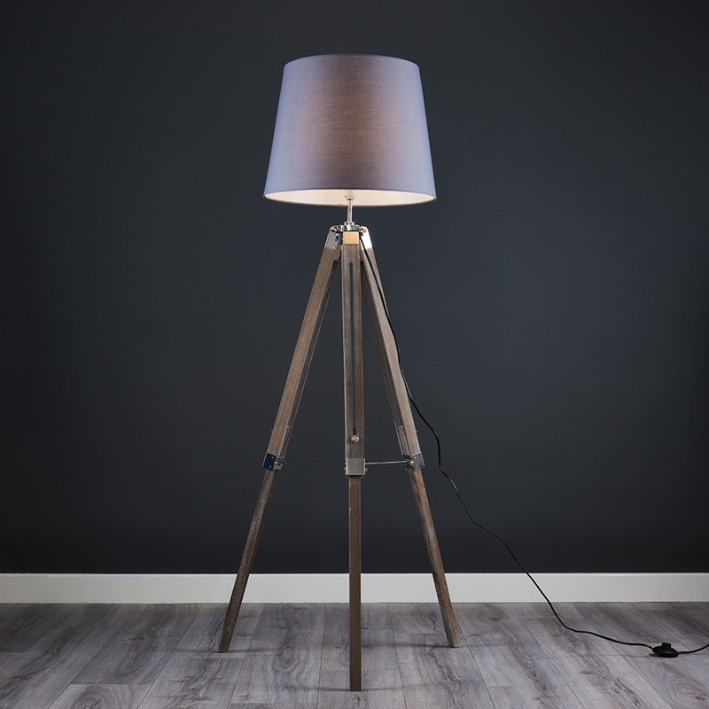 Bella Vista Tripod Floor Lamp, Grey