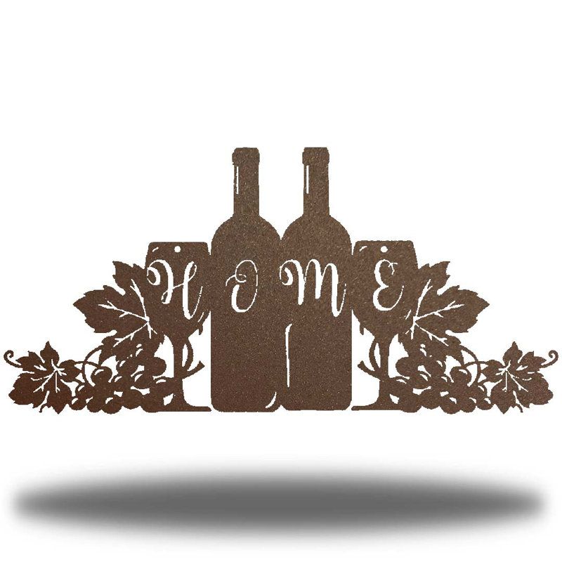 Décoration murale en métal Home Wine, Écume de mer, H 11,5 po x l 24 po x P 0,06 po