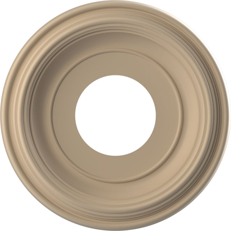 Traditional Traditional Thermoformed PVC Ceiling Medallion, 10" H x 10" W x 1.13" D, UltraCover Satin Smokey Beige