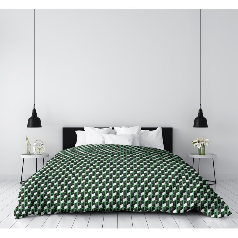 Housse de couette Katelyn Elizabeth, Housse de couette simple TG, Microfibre, Vert / Noir