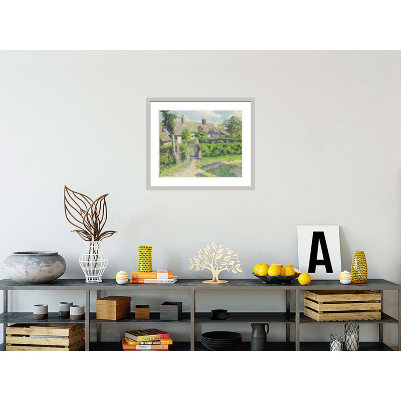 «Peasants 'maisons Eragny» par Camille Pissarro, impression giclée sur cadre, 23.5" H x 27.64" W