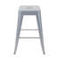 Tabourets de bar sans dossier en métal argenté antique, hauteur du comptoir (61 cm), ensemble de 4, non empilables, gain de place, montage facile, idéal pour un coin repas, démontables, en métal imperméable, robustes, petite capacité de charge