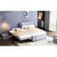 Full Size Trundle Bed In Grey. Construction With Solid Pine Wood + . No Box Spring. Comfortable Headboard Platform Grey - Soft Linen Upholstery