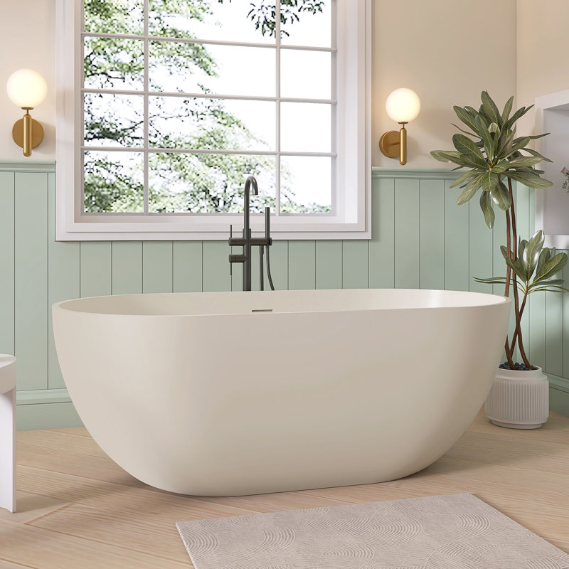 Baignoire de trempage autoportante 59 po 59 po, Gris chaleureux