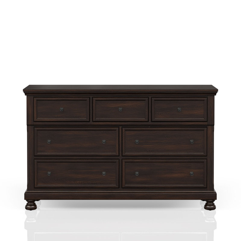 Commode sept tiroirs cerisier foncé