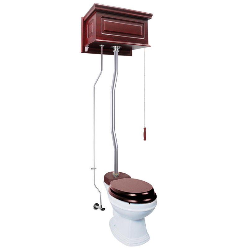 Toilette allongée 2 pièces 2 GPF (siège non inclus), Cerisier