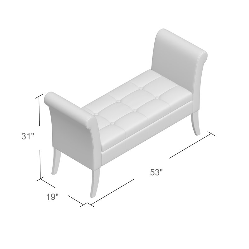 Aadvika Upholstered Storage Bench, Dark Gray