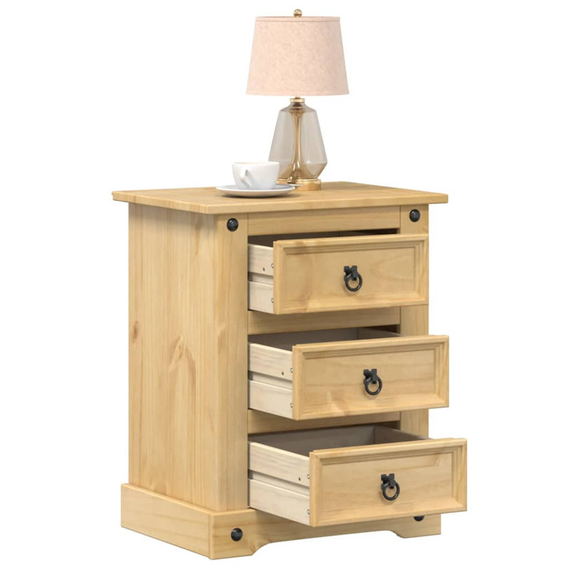 Leadley 53cm W Solid + Manufactured Wood Bedside Table